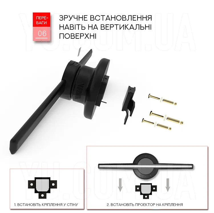 LED голографический 3D проектор 42 CM US F3 SD/ISO WIFI